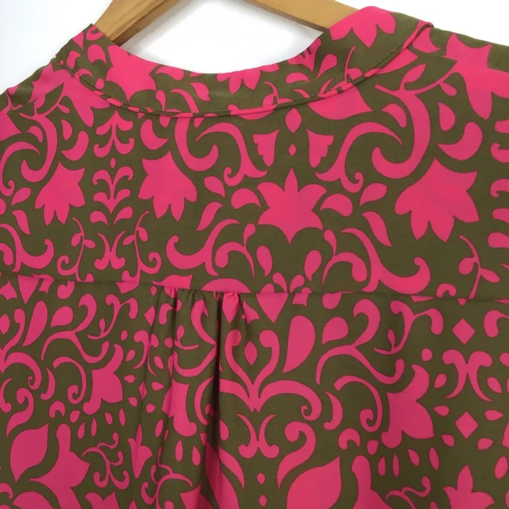 Banana Republic Pink Blouse 3/4 Sleeves buttons womens adult size Small - Picture 6 of 7
